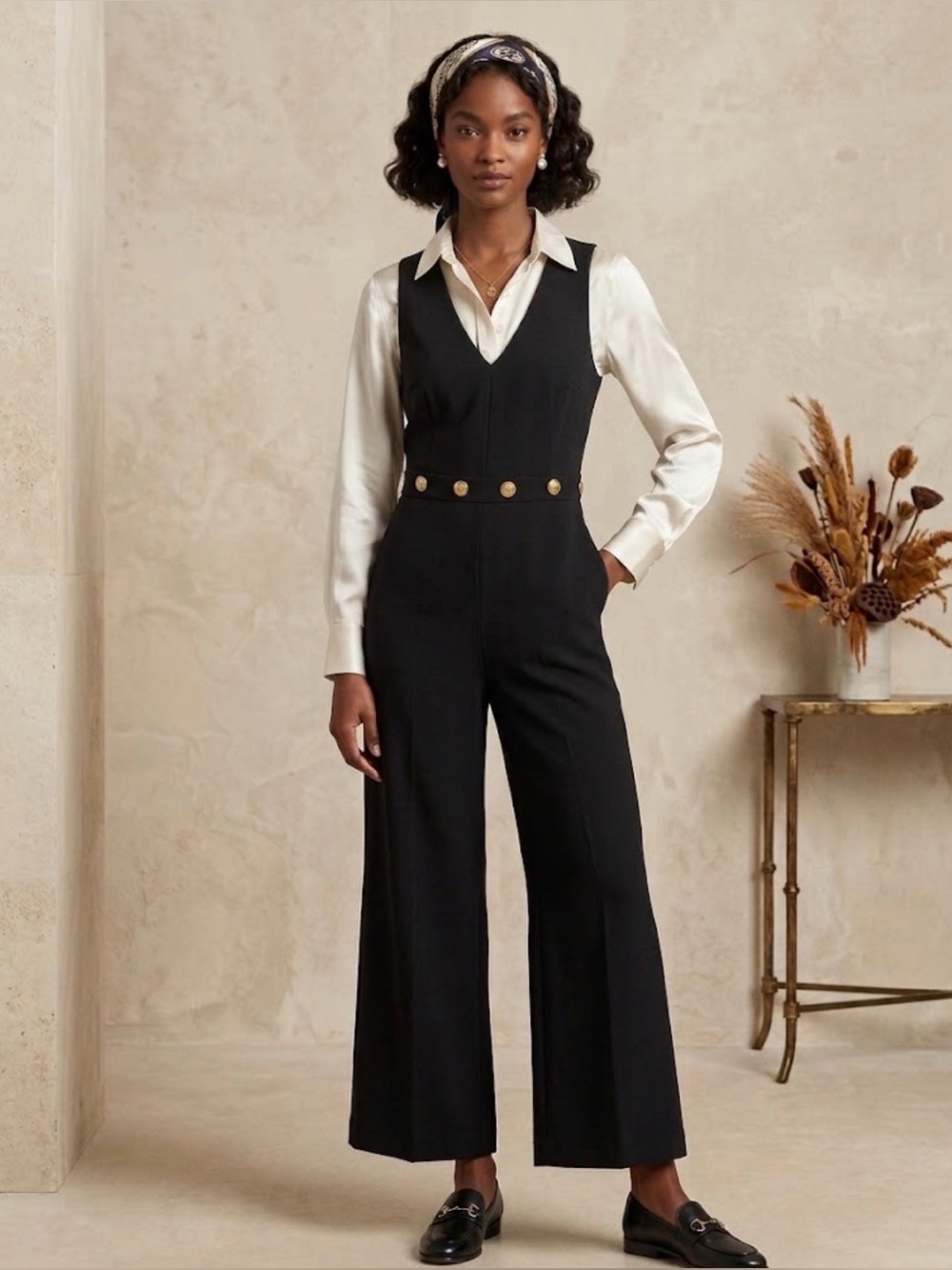 Tory Burch Jumpsuit with Gold Buttons
